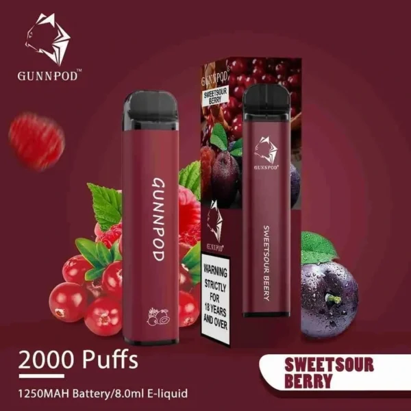 buy Gunnpod Sweet Sour Berry 2000 Puffs in Townsville