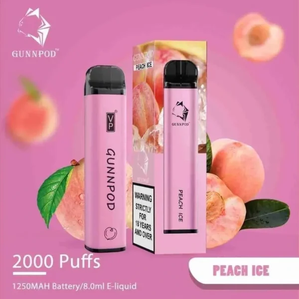 buy Gunnpod Peach Ice 2000 Puffs in Queensland